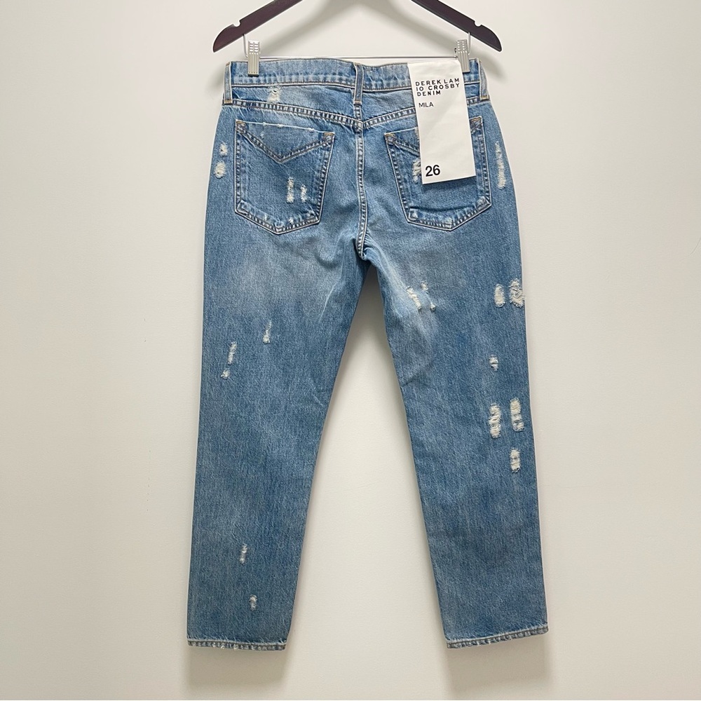 Derek Lam Mika Mid Rise Girlfriend Distressed Blue Jean Size 26 - Picture 6 of 14
